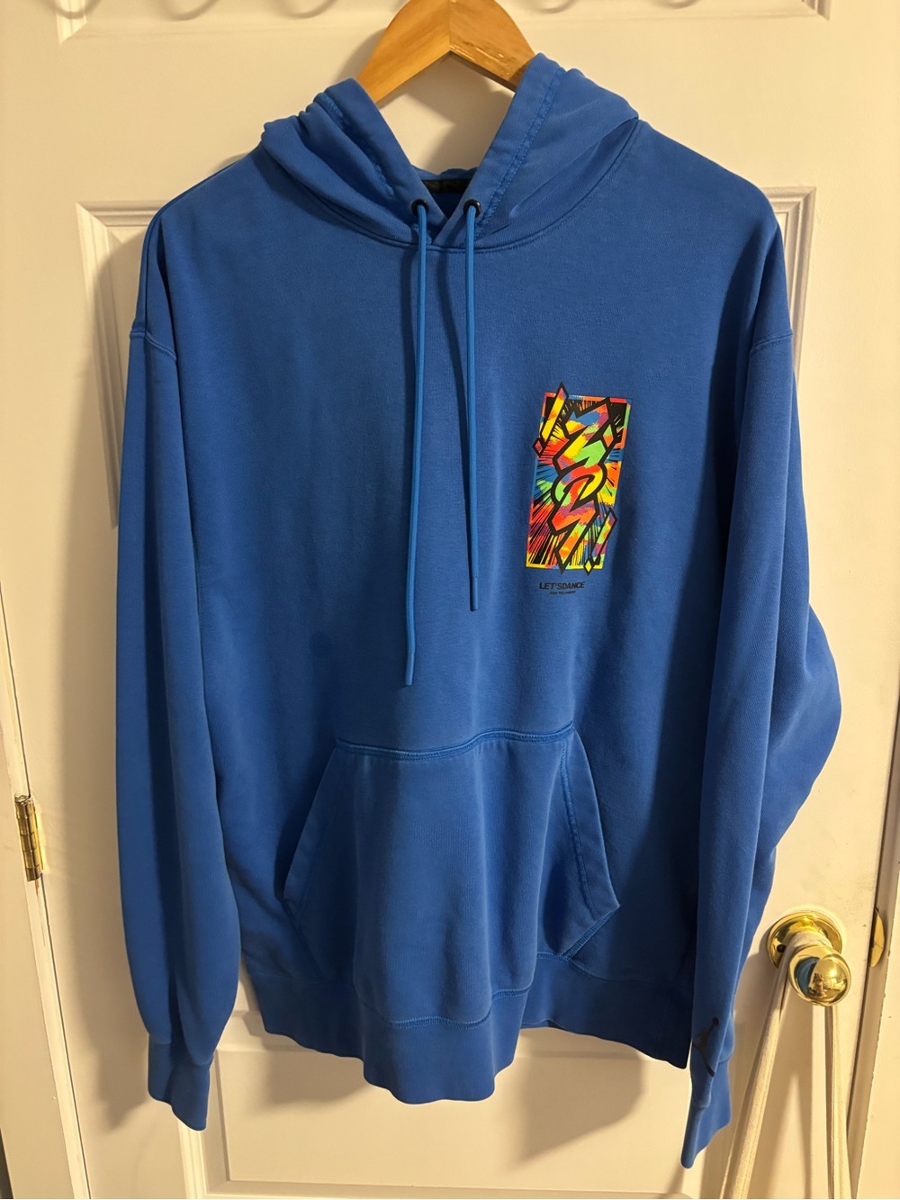 Jordan Blue Pullover Hoodie with Vibrant Chest Graphic